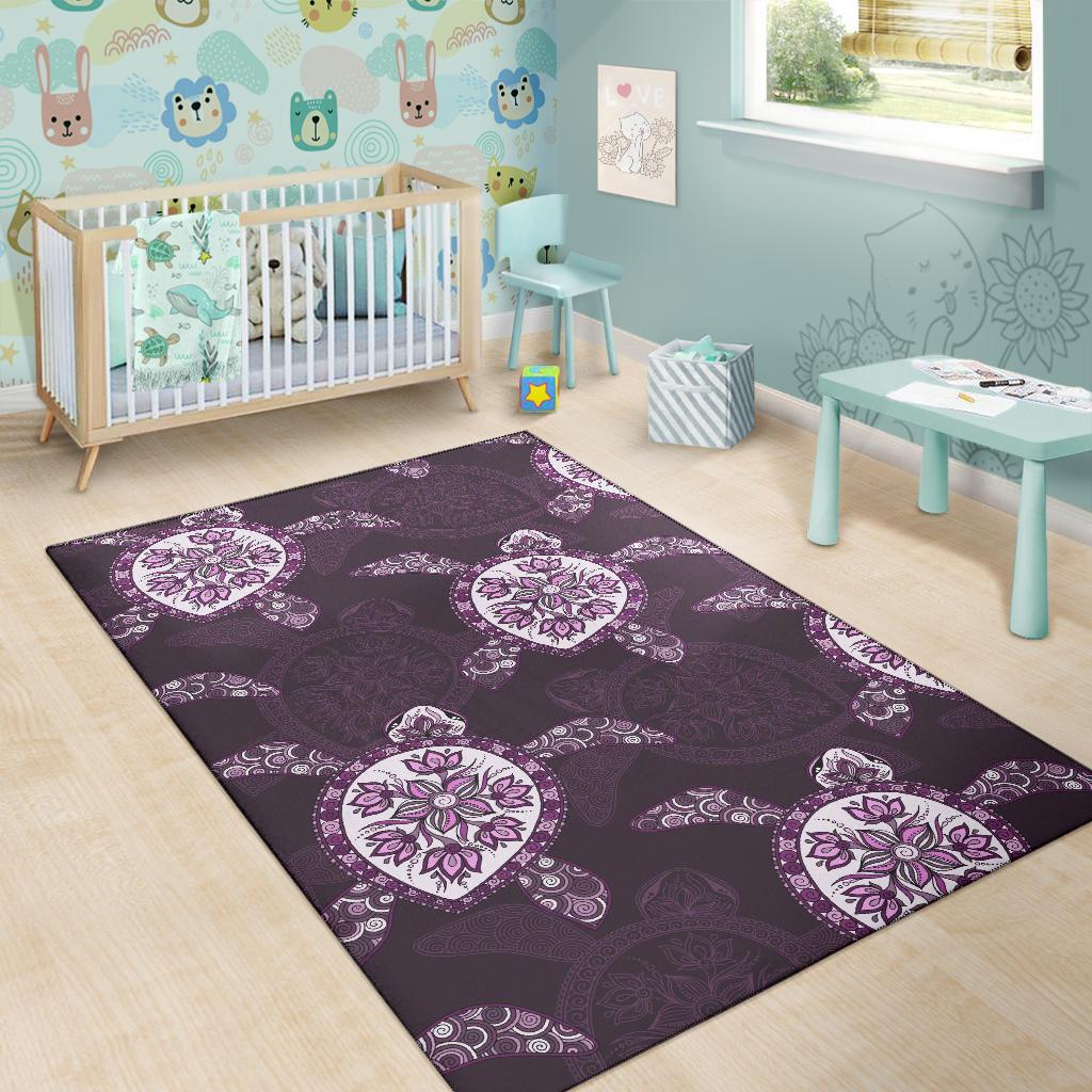 Purple Turtle Area Rug - Polynesian Pride
