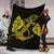 Anchor Yellow Poly Tribal Premium Blanket - Polynesian Pride