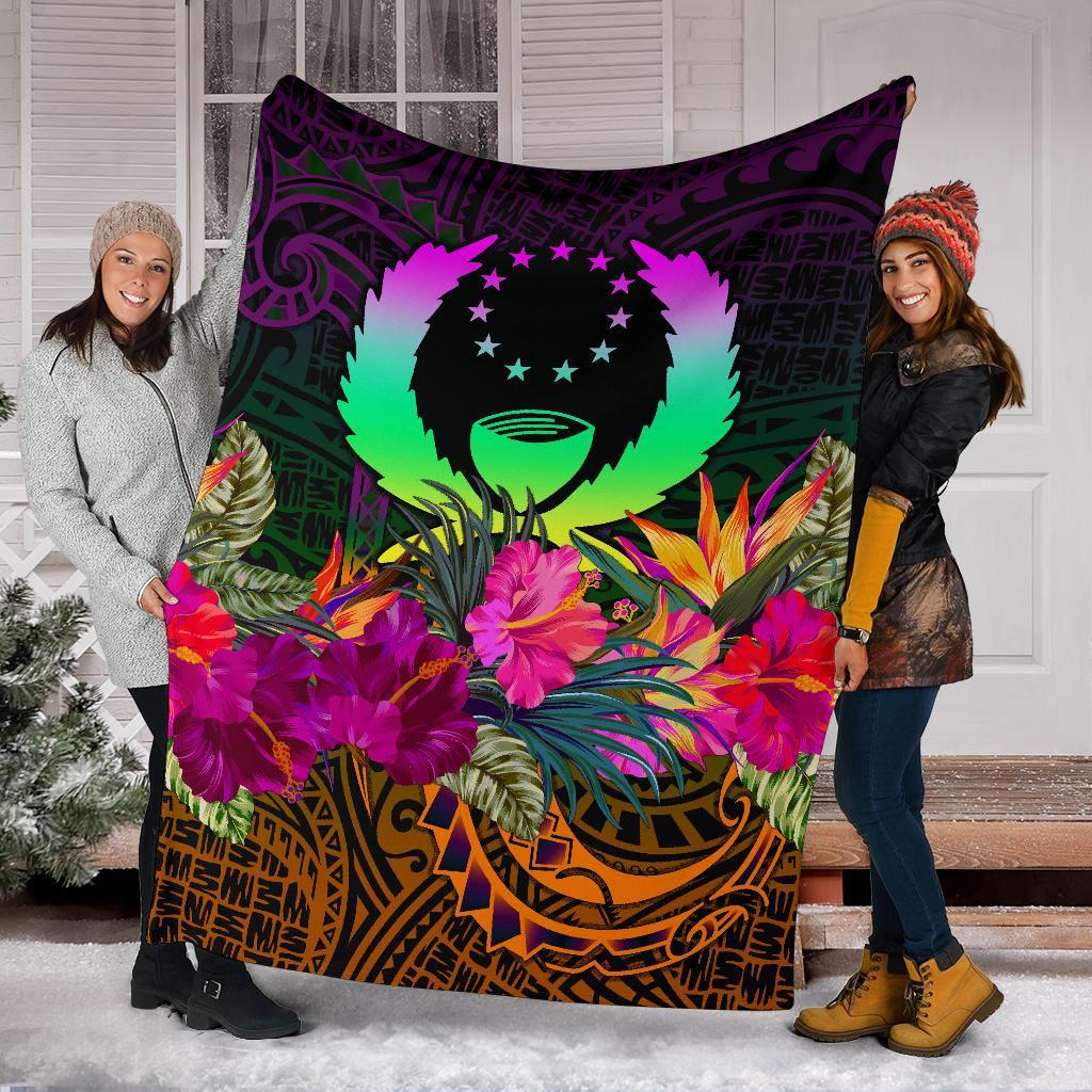 Pohnpei Premium Blanket - Summer Hibiscus - Polynesian Pride