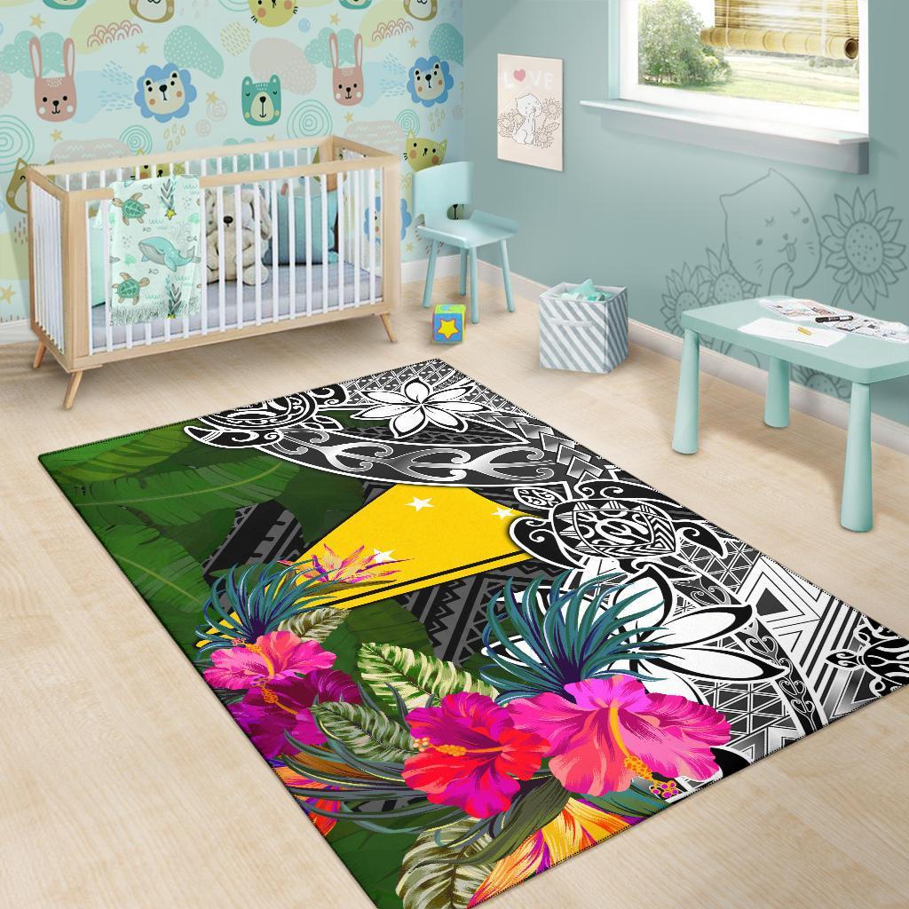 Tokelau Area Rug - Turtle Plumeria Banana Leaf - Polynesian Pride