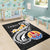 Tahiti Area Rug - Tahiti Seal Polynesian Patterns Plumeria (Black) - Polynesian Pride