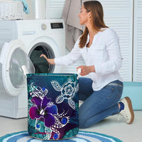 hawaiiLaundry Basket - Hawaii Turtle Flowers And Palms Retro - Polynesian Pride