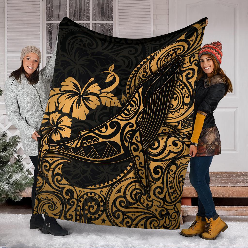 Polynesian Hawaii Premium Blanket - Polynesian Golden Humpback Whale - Polynesian Pride