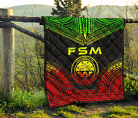 Federated States Of Micronesia Premium Quilt - FSM Seal Polynesian Chief Reggae Version - Polynesian Pride