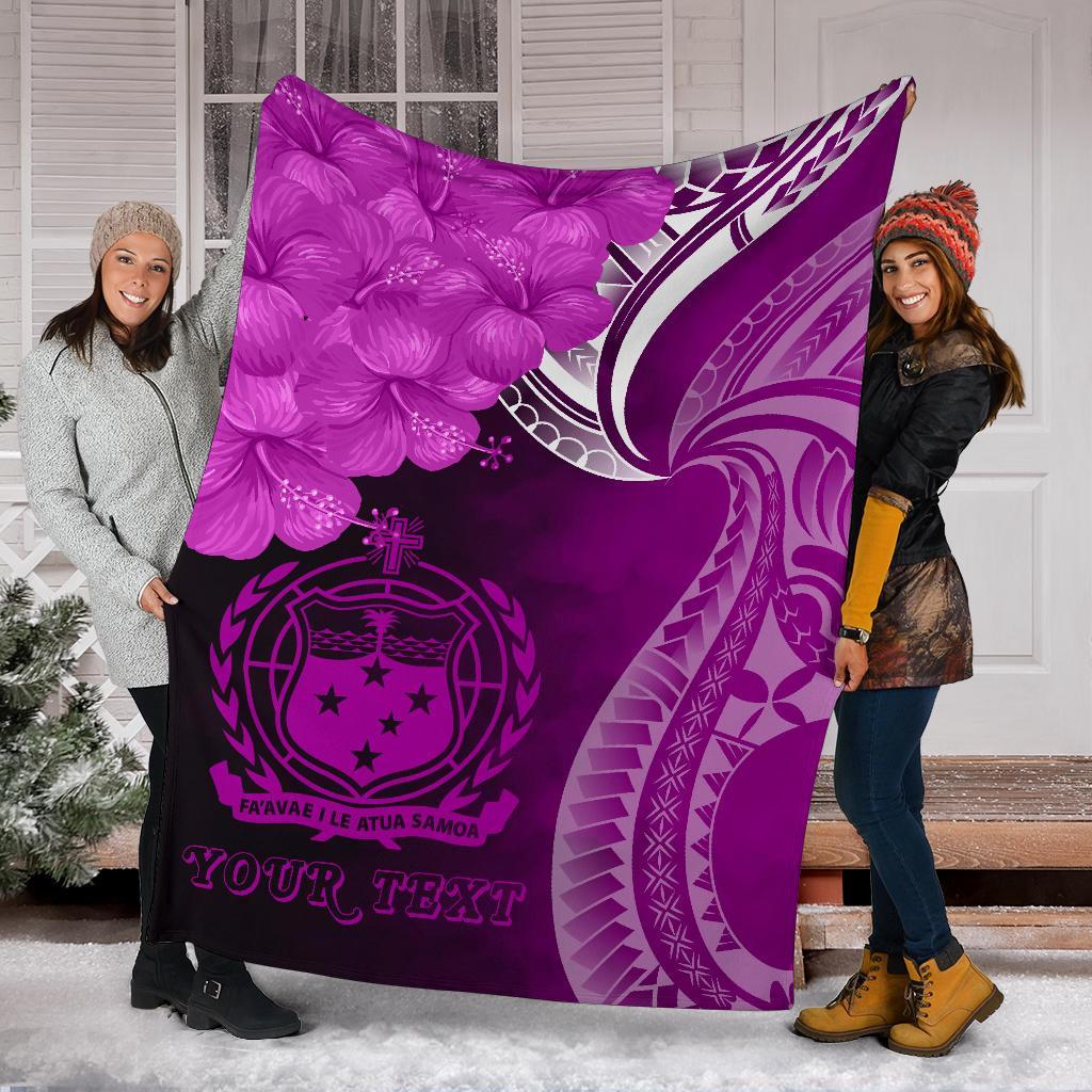 Samoa Custom Personalised Premium Blanket - Samoa Seal Wave Style (Pink) - Polynesian Pride