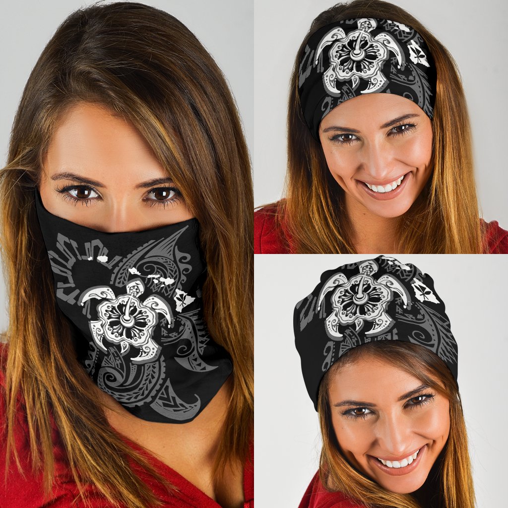 Hawaii Turtle Map Polynesian Bandana 3-Pack - White One Size Black - Polynesian Pride