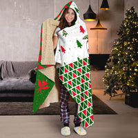 Hawaiian Santa Claus Mele Kalikimaka Kanaka Hooded Blanket - Red - Angus Style - AH - Polynesian Pride