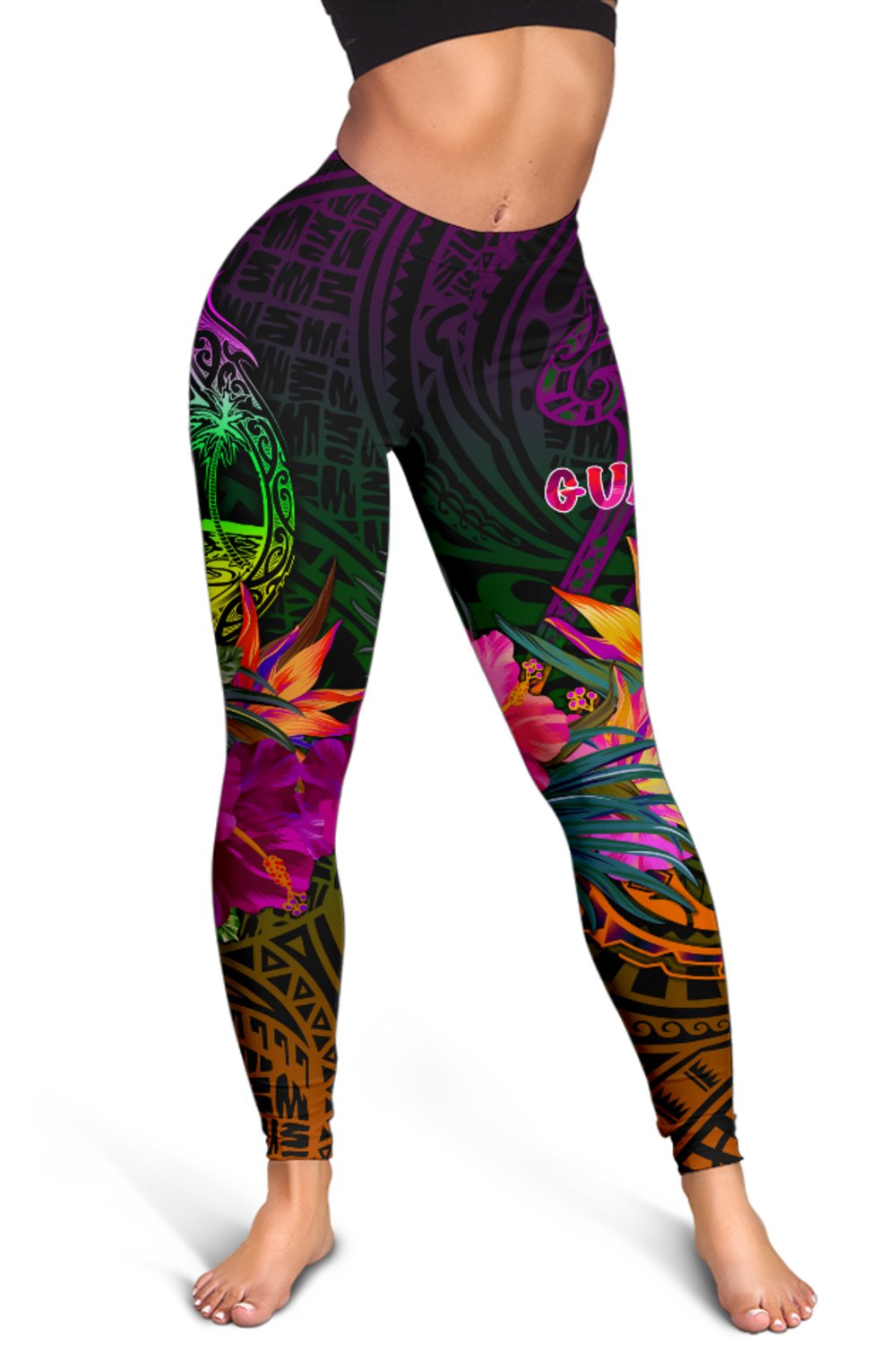 Guam Polynesian Women's Legginngs - Summer Hibiscus - Polynesian Pride