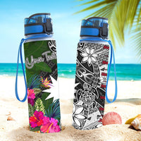 Nauru Custom Personalised Hydro Tracking Bottle - Turtle Plumeria Banana Leaf - Polynesian Pride