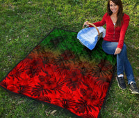 Polynesian Premium Quiit - Red Hibiscus Patterns - Polynesian Pride