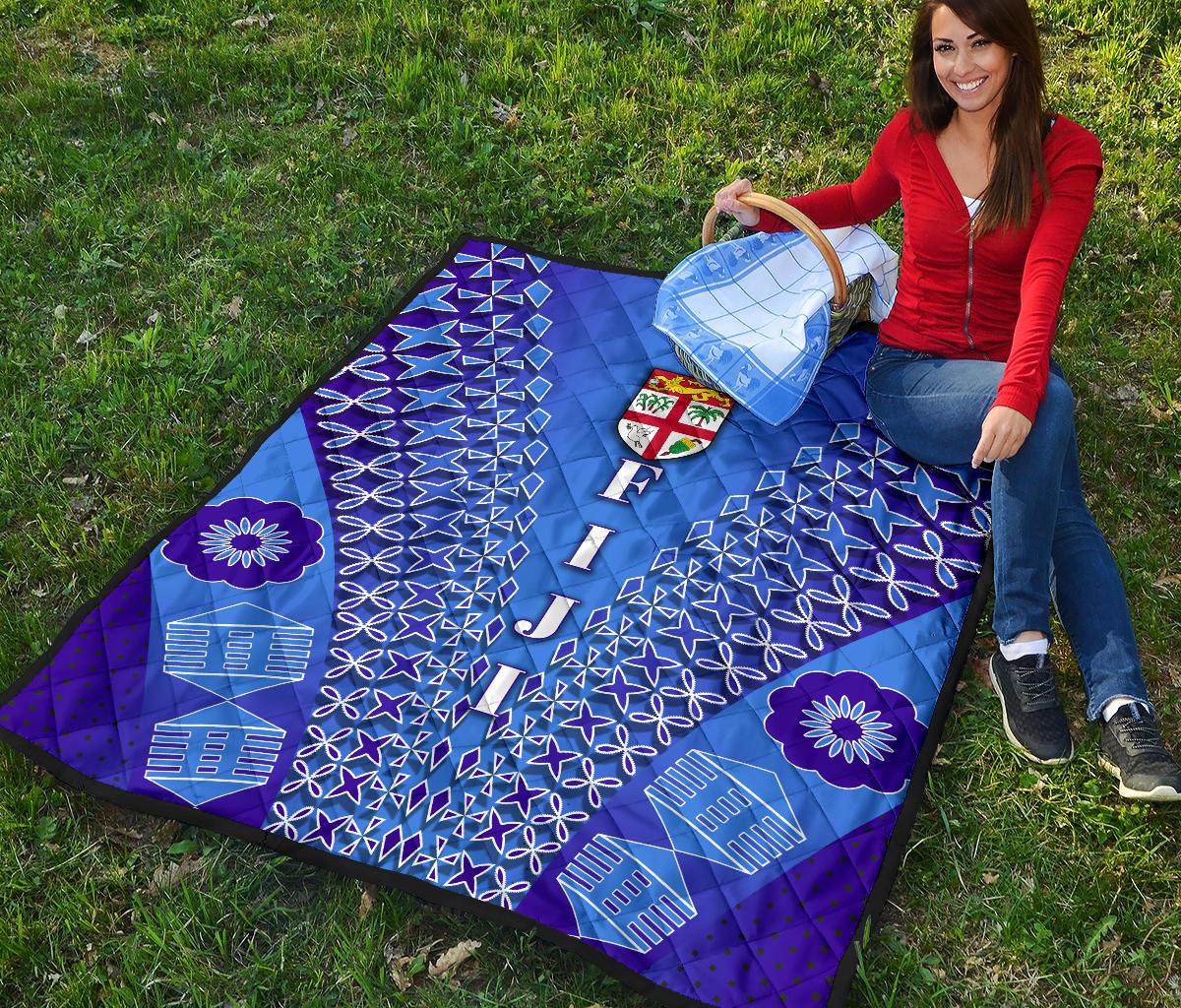 Fiji Drua Premium Quilt Tapa - Polynesian Pride