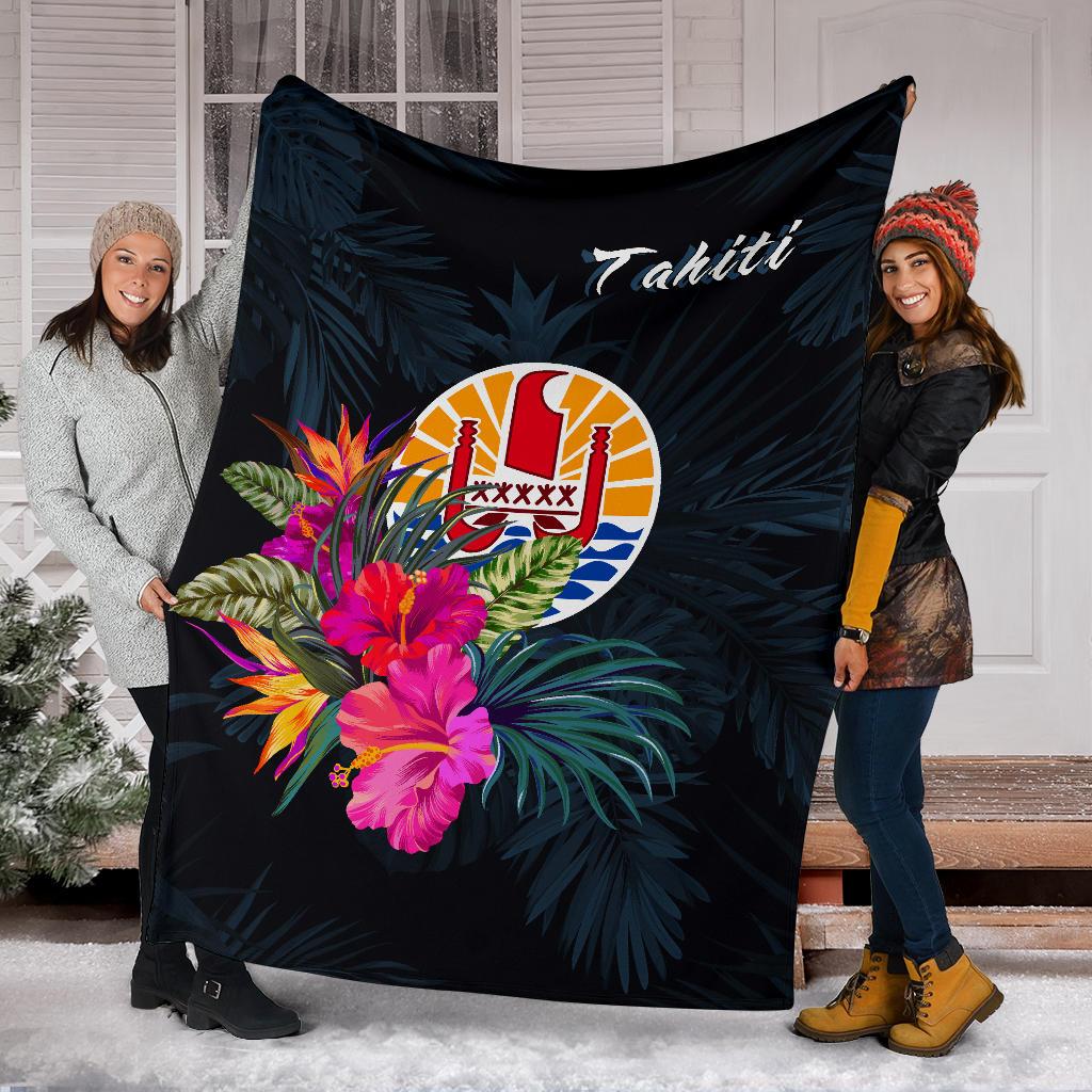 Tahiti Polynesian Premium Blanket - Tropical Flower - Polynesian Pride