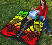 Hawaii Premium Quilt - Hawaii Seal Polynesian Reggae Tattoo - Polynesian Pride