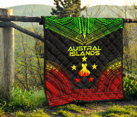 Austral Islands Premium Quilt - Austral Islands Flag Polynesian Chief Reggae Version - Polynesian Pride