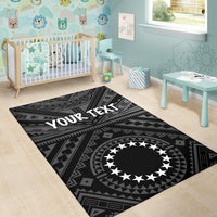 Cook Island Personalised Area Rug - Seal With Polynesian Tattoo Style ( Black) - Polynesian Pride