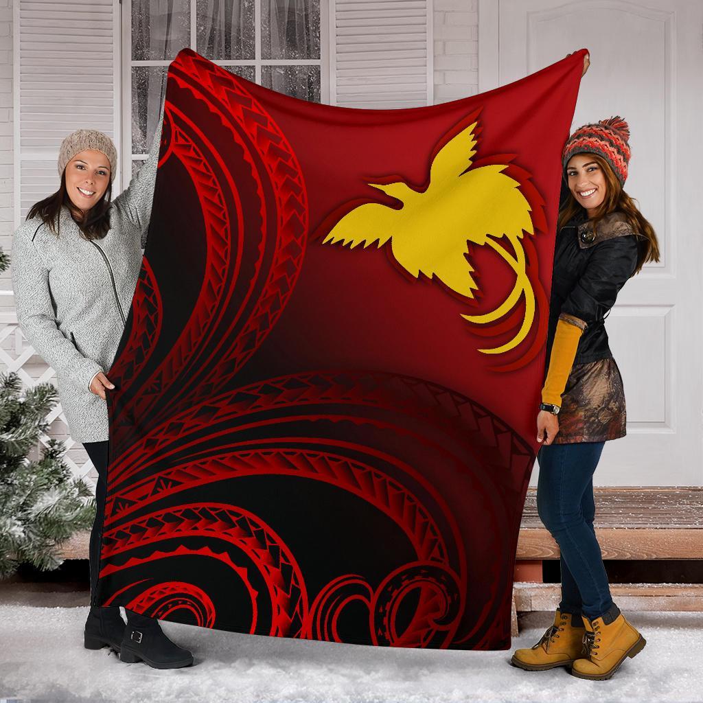 Papua New Guinea Premium Blanket - Raggiana Bird of Paradise Polynesian Patterns - Polynesian Pride