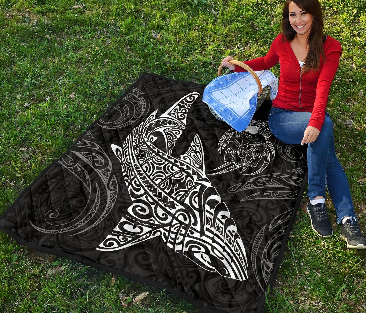 Polynesian Quilt - Polynesian White Shark Warrior Tattoo - Polynesian Pride