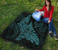 Polynesian Quilt - Polynesian Blue Shark Warrior Tattoo - Polynesian Pride