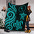 Chuuk Micronesian Premium Blanket - Turquoise Tentacle Turtle - Polynesian Pride