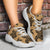 Polynesian Turtle Palm And Sea Pebbles Gold Chunky Sneakers - Polynesian Pride