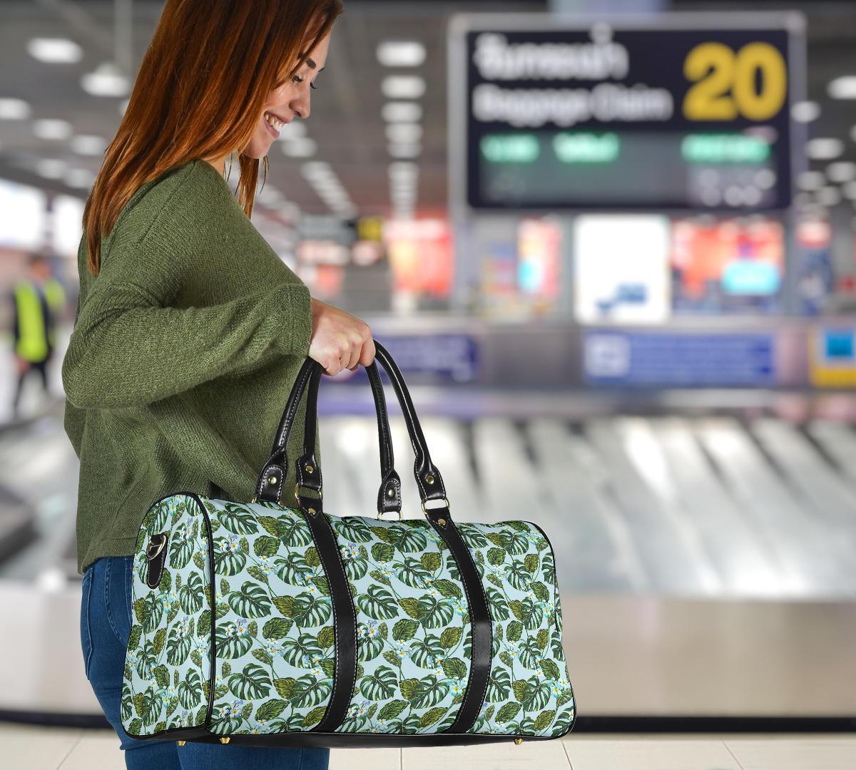 Tropical Flowers Monstera Leaf Hawaii Travel Bag - Polynesian Pride