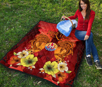 Tahiti Personalised Premium Quilt - Tribal Tuna Fish - Polynesian Pride