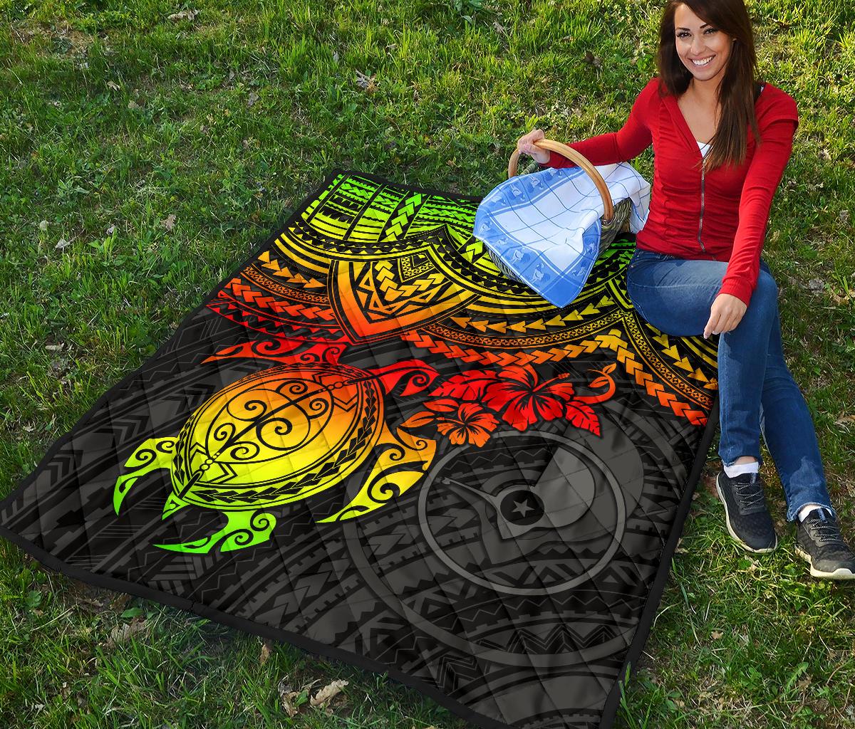 Yap Polynesian Premium Quilt - Reggae Turtle - Polynesian Pride