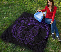 Polynesian Quilt - Polynesian Purple Seahorse Tattoo - Polynesian Pride