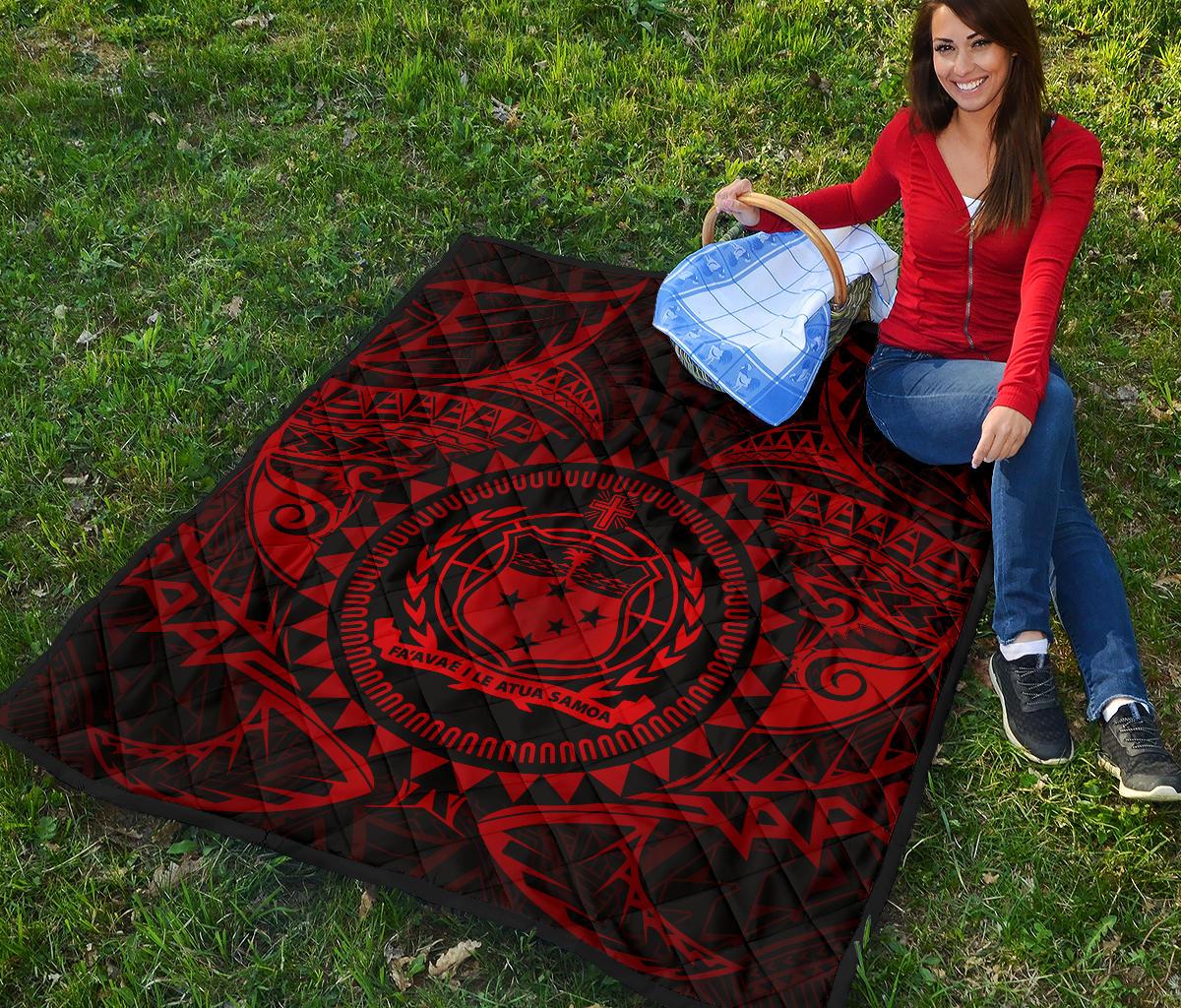 Samoa Polynesian Premium Quilt - Samoa Red Seal - Polynesian Pride