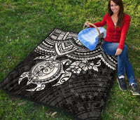 Cook Islands Polynesian Premium Quilt - White Turtle - Polynesian Pride