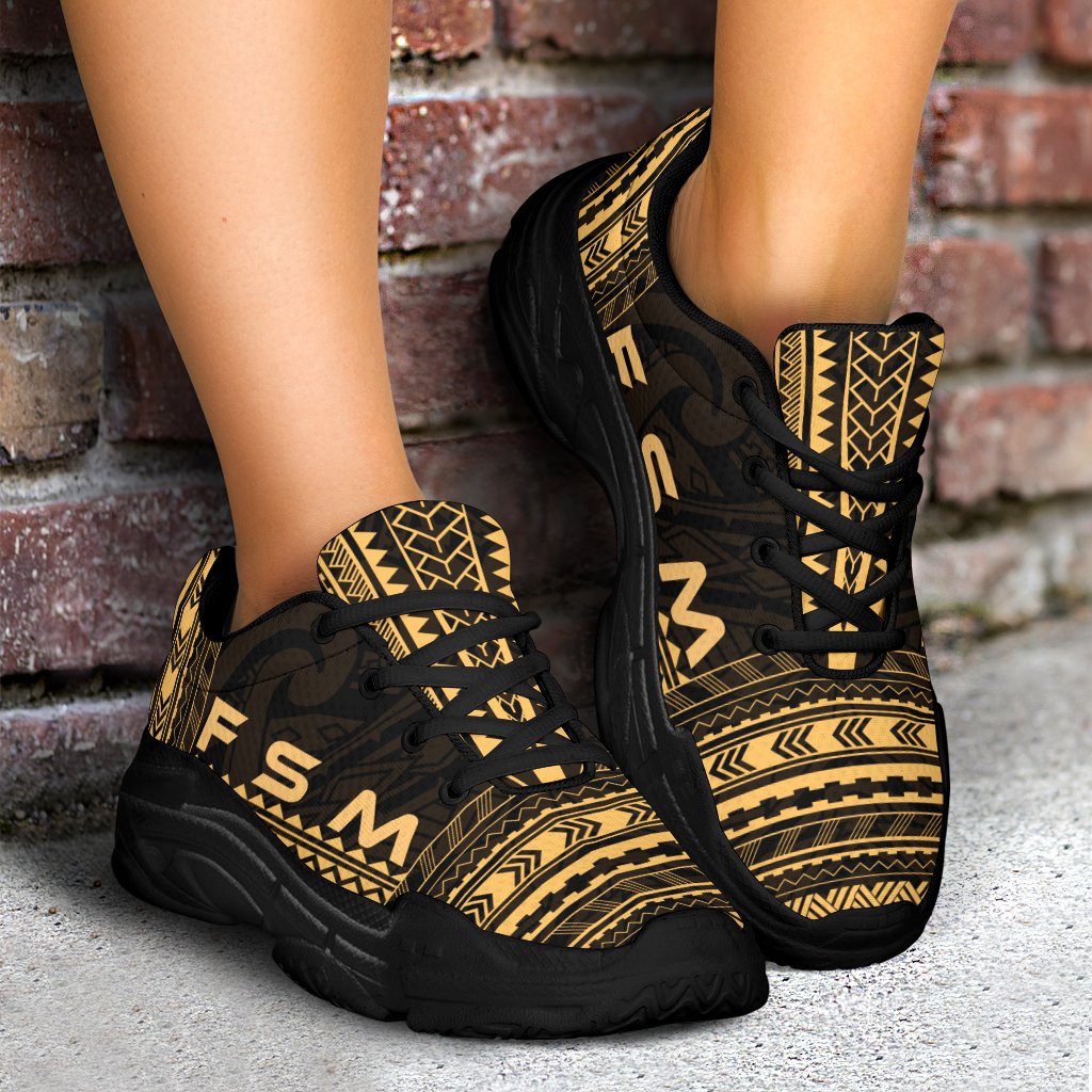 Federated States Of Micronesia Chunky Sneakers - Polynesian Chief Gold Version - Polynesian Pride