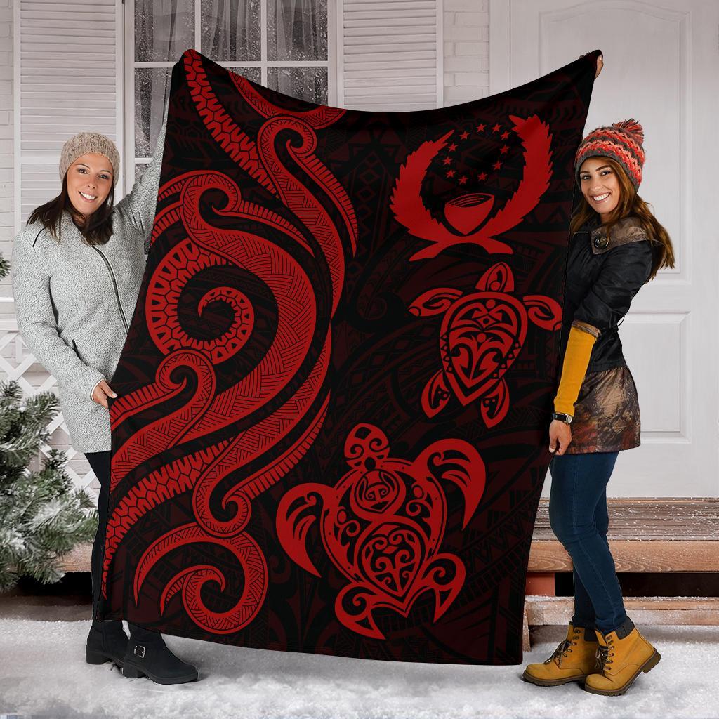 Pohnpei Micronesian Premium Blanket - Red Tentacle Turtle - Polynesian Pride