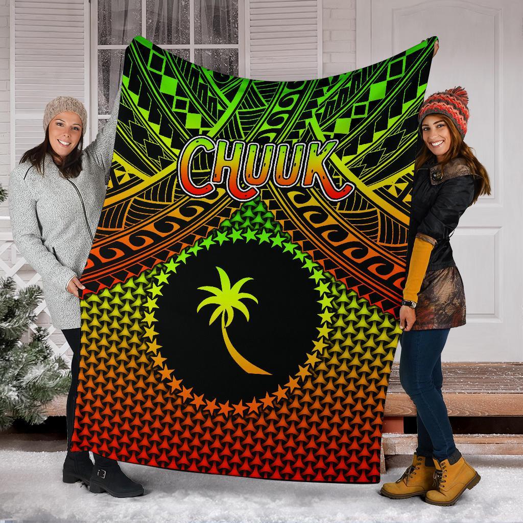 Polynesian Chuuk Premium Blanket - Reggae Vintage Polynesian Patterns - Polynesian Pride