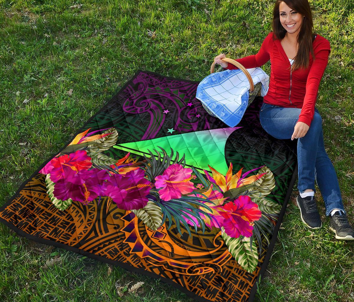 Tokelau Premium Quilt - Summer Hibiscus - Polynesian Pride