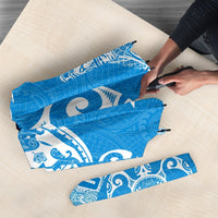 Guam Umbrella Turtle Coat of Arms Polynesian Pattern White Blue Umbrella - TH0 One Size Blue - Polynesian Pride