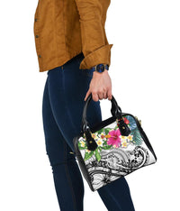 Tonga Polynesian Shoulder Handbag - Summer Plumeria (White) - Polynesian Pride