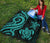 Papua New Guinea Premium Quilt - Turquoise Tentacle Turtle - Polynesian Pride