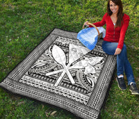 Hawaii Polynesian Kanaka Maoli Premium Quilt White - Polynesian Pride