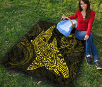 Polynesian Quilt - Polynesian Yellow Shark Warrior Tattoo - Polynesian Pride