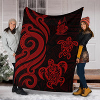 New Caledonia Premium Blanket - Red Tentacle Turtle - Polynesian Pride