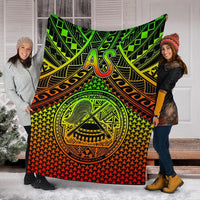 Polynesian American Samoa Premium Blanket - Reggae Vintage Polynesian Patterns - Polynesian Pride