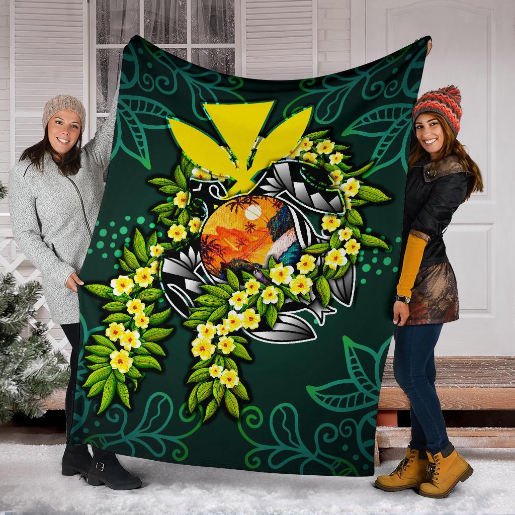 Polynesian Hawaii Premium Blanket - Ti Leaf Lei Turtle - Polynesian Pride