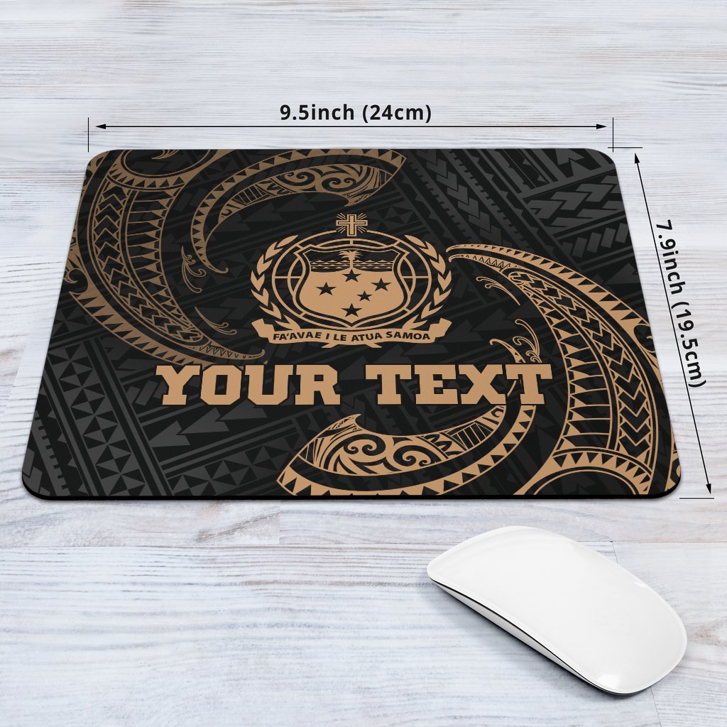 Samoa Polynesian Custom Personalised Mouse Pad - Gold Tribal Wave - Polynesian Pride