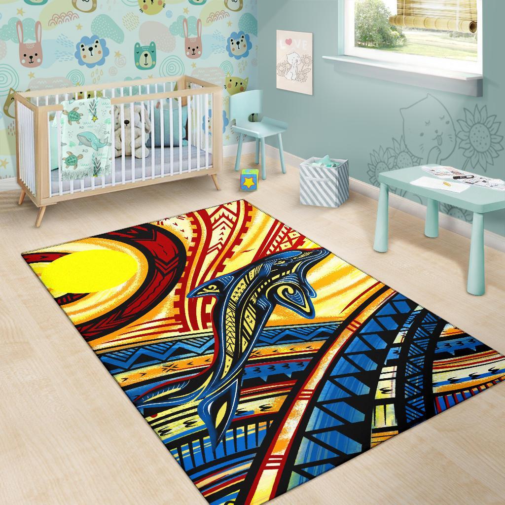 Palau Area Rug - Dolphin Surfing - Polynesian Pride