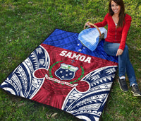 Samoa Polynesian Premium Quilt - Samoan Pattern With Seal - Polynesian Pride