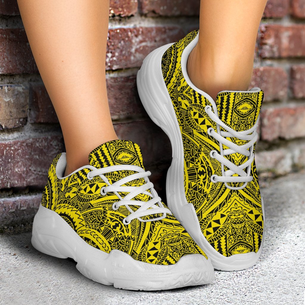 Polynesian Symmetry Yellow Chunky Sneakers - Polynesian Pride