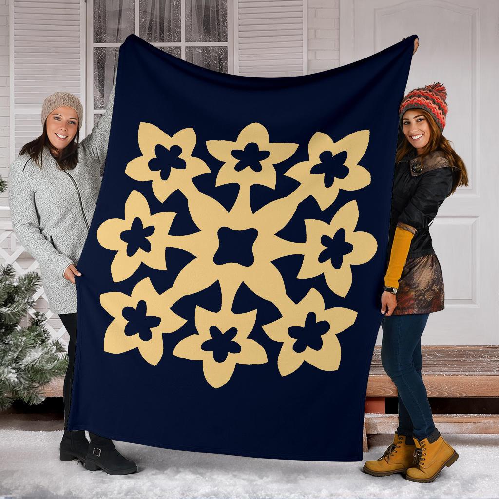Hawaiian Premium Blanket Royal Pattern - Indigo - A1 Style - Polynesian Pride