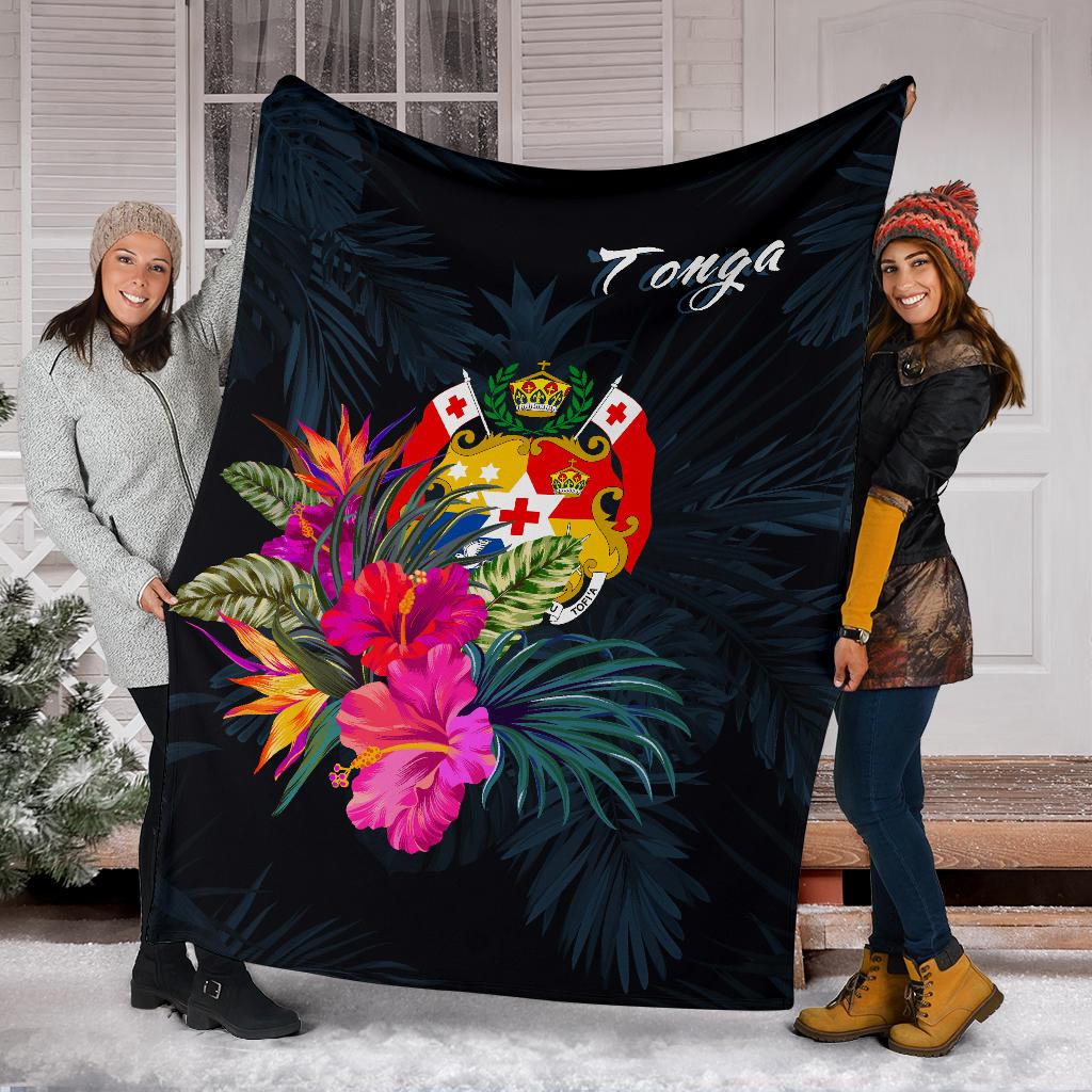 Tonga Polynesian Premium Blanket - Tropical Flower - Polynesian Pride