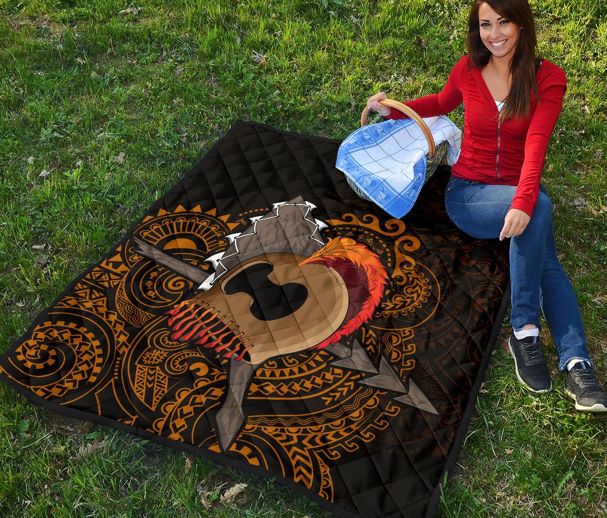 Hawaiian Warrior Helmet Polynesian Premium Quilt - Polynesian Pride
