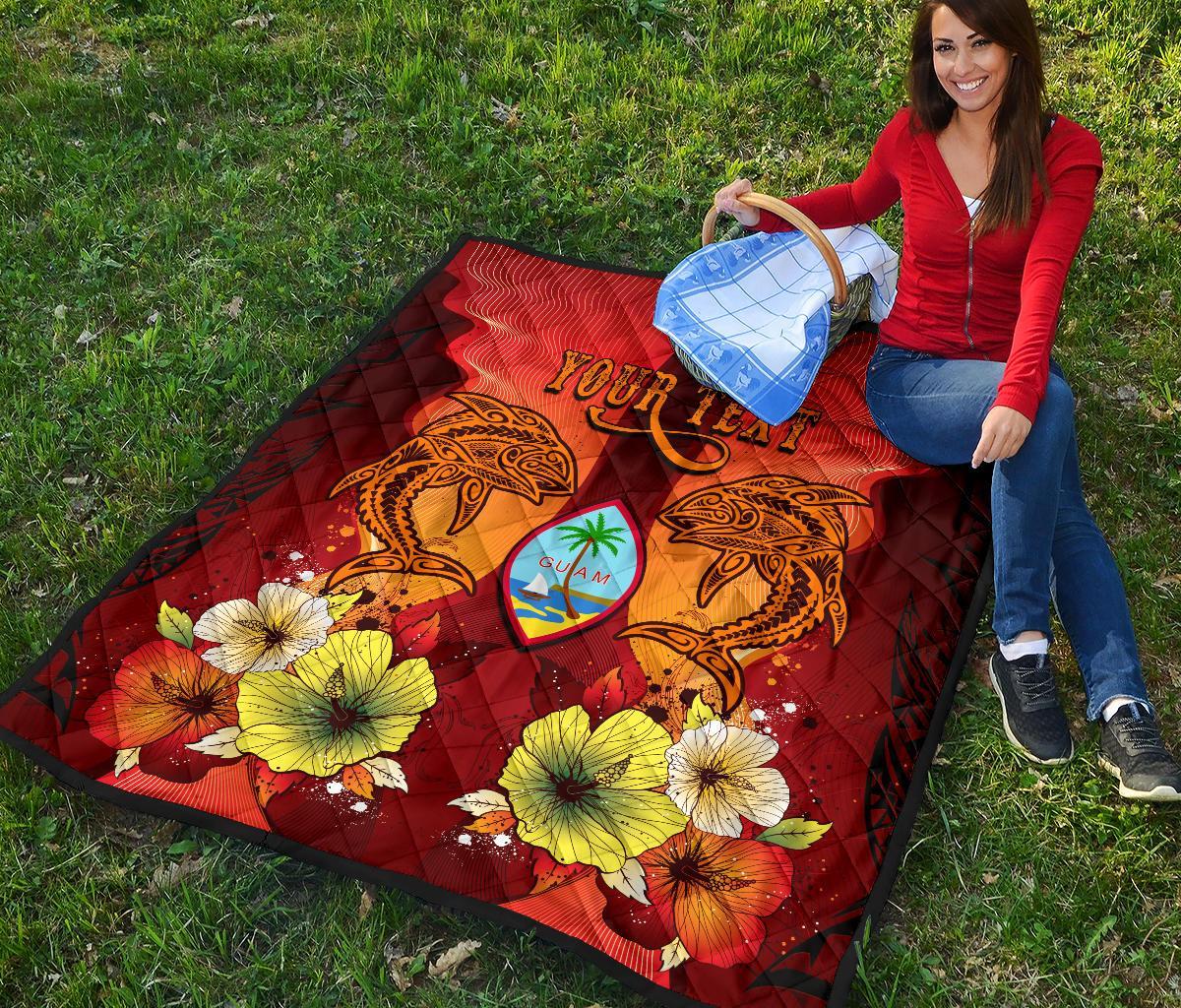 Guam Custom Personalised Premium Quilt - Tribal Tuna Fish - Polynesian Pride